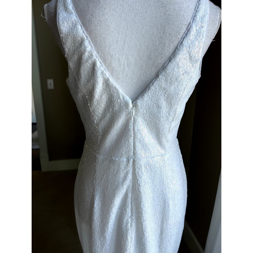 New! David's Bridal Db Studio White Sequin Fitted… - image 8